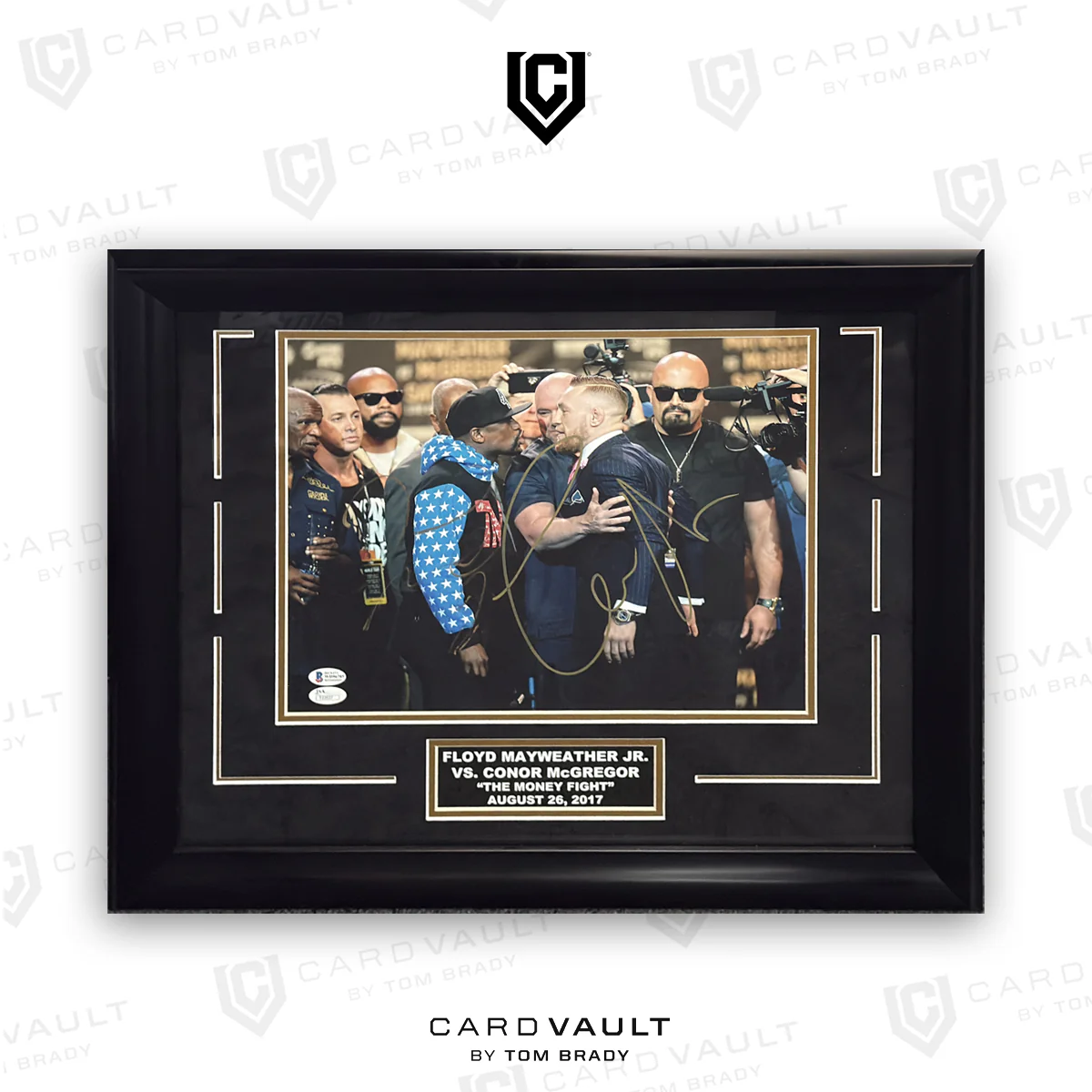 Conor McGregor & Floyd Mayweather "The Money Fight" Dual Autographed Framed Photo JSA/Beckett COA